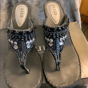 Ana Lydia thong jewled sandal with heel